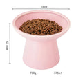 Extra wide ceramic elevated cat food bowl set in blue colour with shallow design