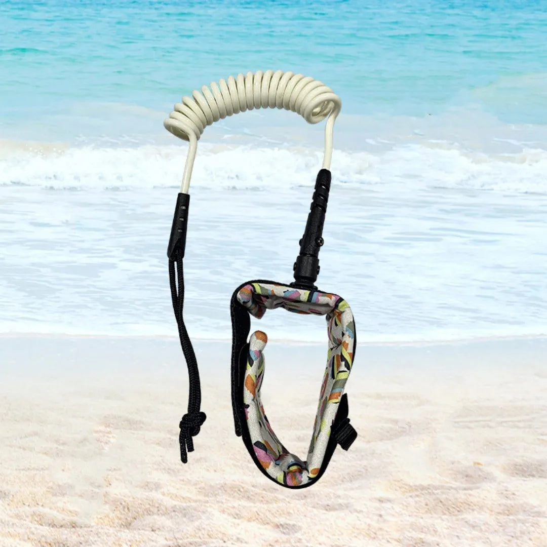 Close-up of a high-strength elastic pulp rope used as a surfboard hand holding tether.
