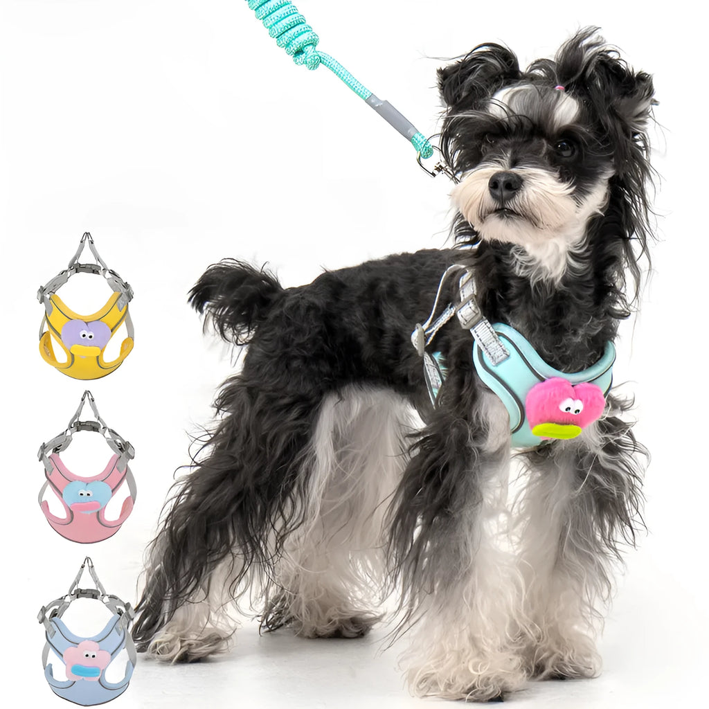 No pull dog harness with multifunction leash in blue, step-in design, reflective stitching, sizes XS to XL