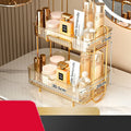 Cosmetic shelf in transparent finish with iron frame and PET panels for bathroom storage