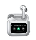 T68 PRO wireless Bluetooth in-ear headphones with touch colour screen in black, silver, or champagne colour
