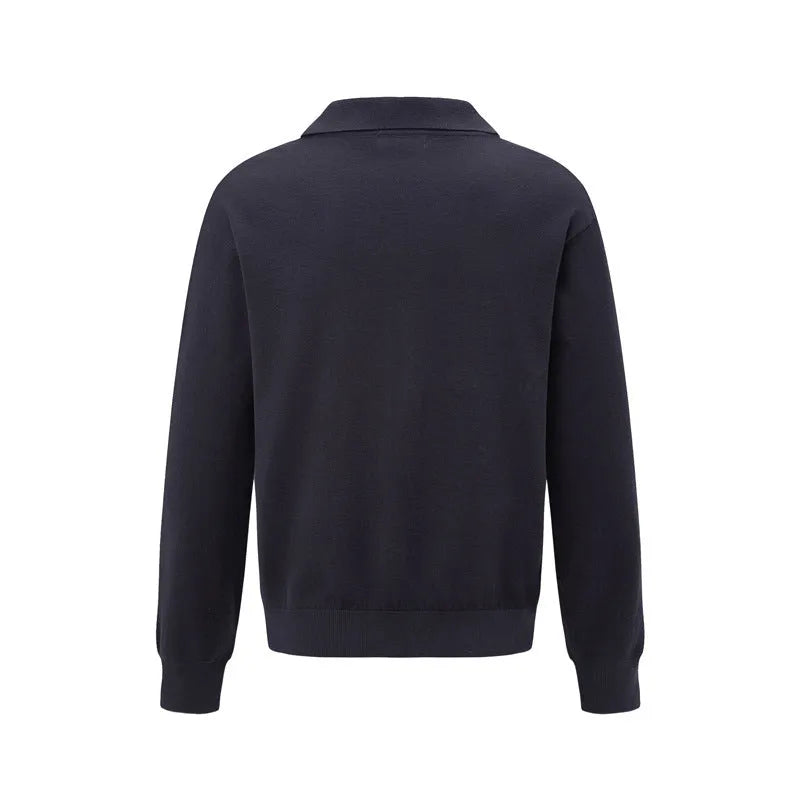 Loose black acrylic blend pullover sweater for casual leisure wear