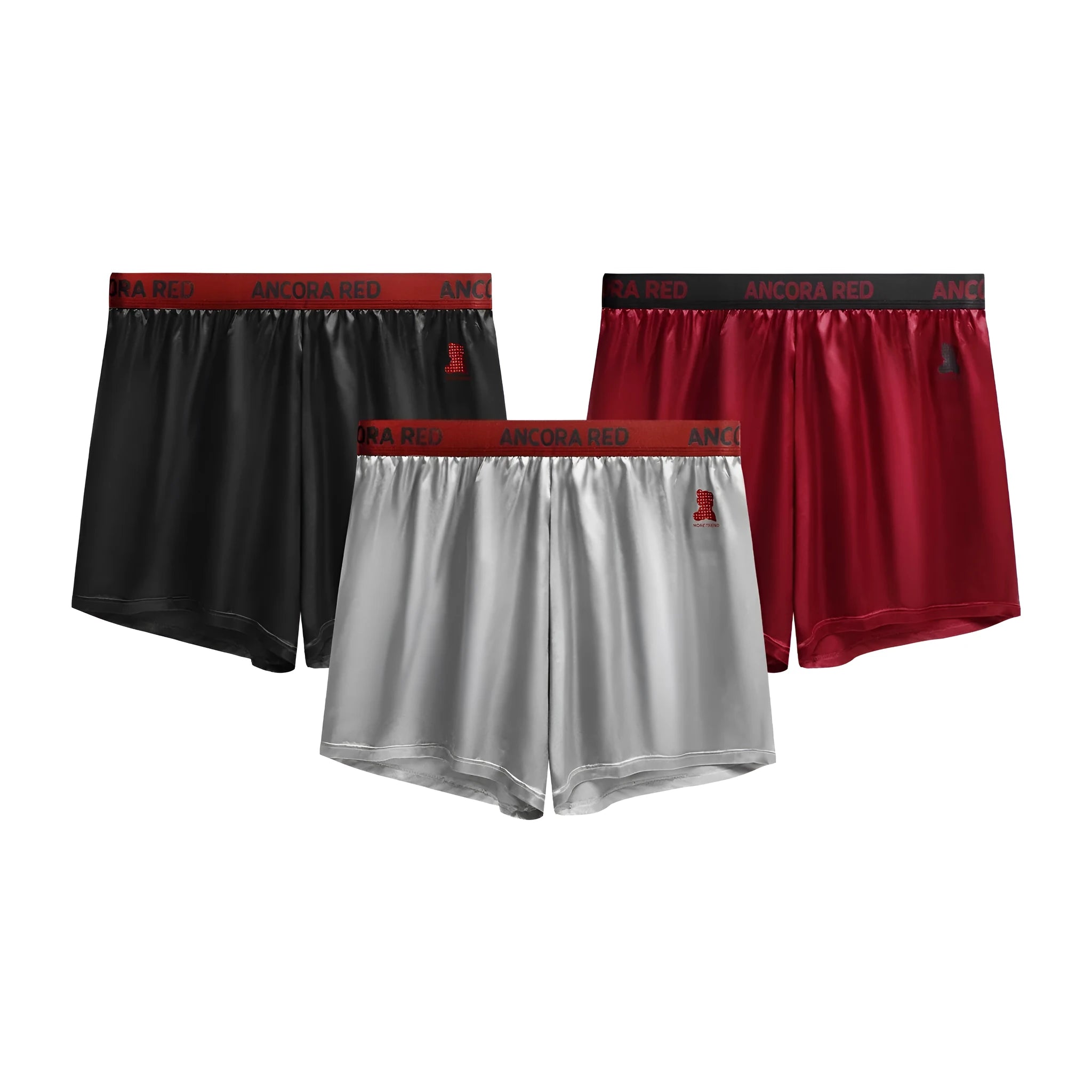 A pair of solid colour men's boxer briefs on a mid-waist fit model, shown in one of the six available colours.