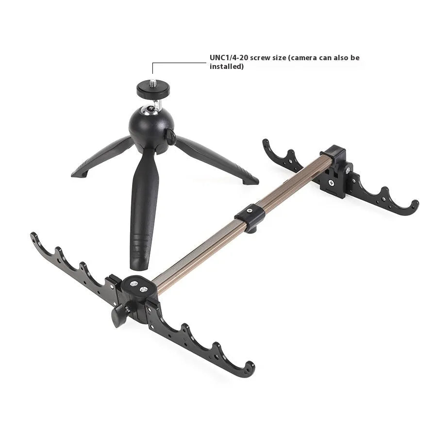 Aluminium ice fishing rod holder bracket with triangle tripod design