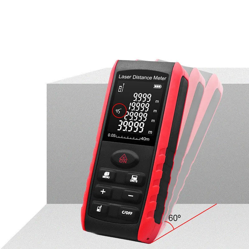 E series hand-held laser range finder with electronic display and compact ABS housing