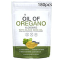 Portable black seed oil and olive oil capsules in a white bottle with 60 or 180 tablets option dietary supplement