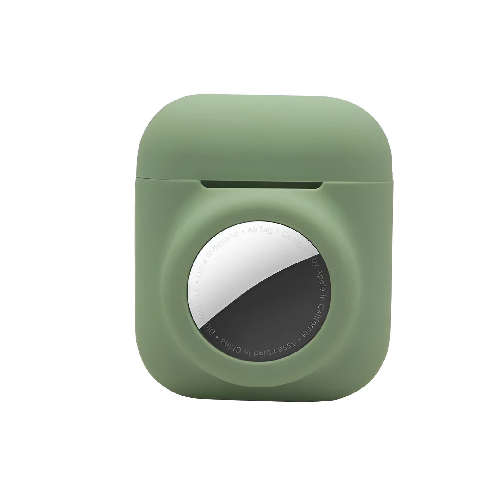 Silicone AirTag protective sleeve with flip design shown in multiple colour options