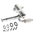 Silver stainless steel double row silencer exhaust pipe for remote control car, 28x23x12cm