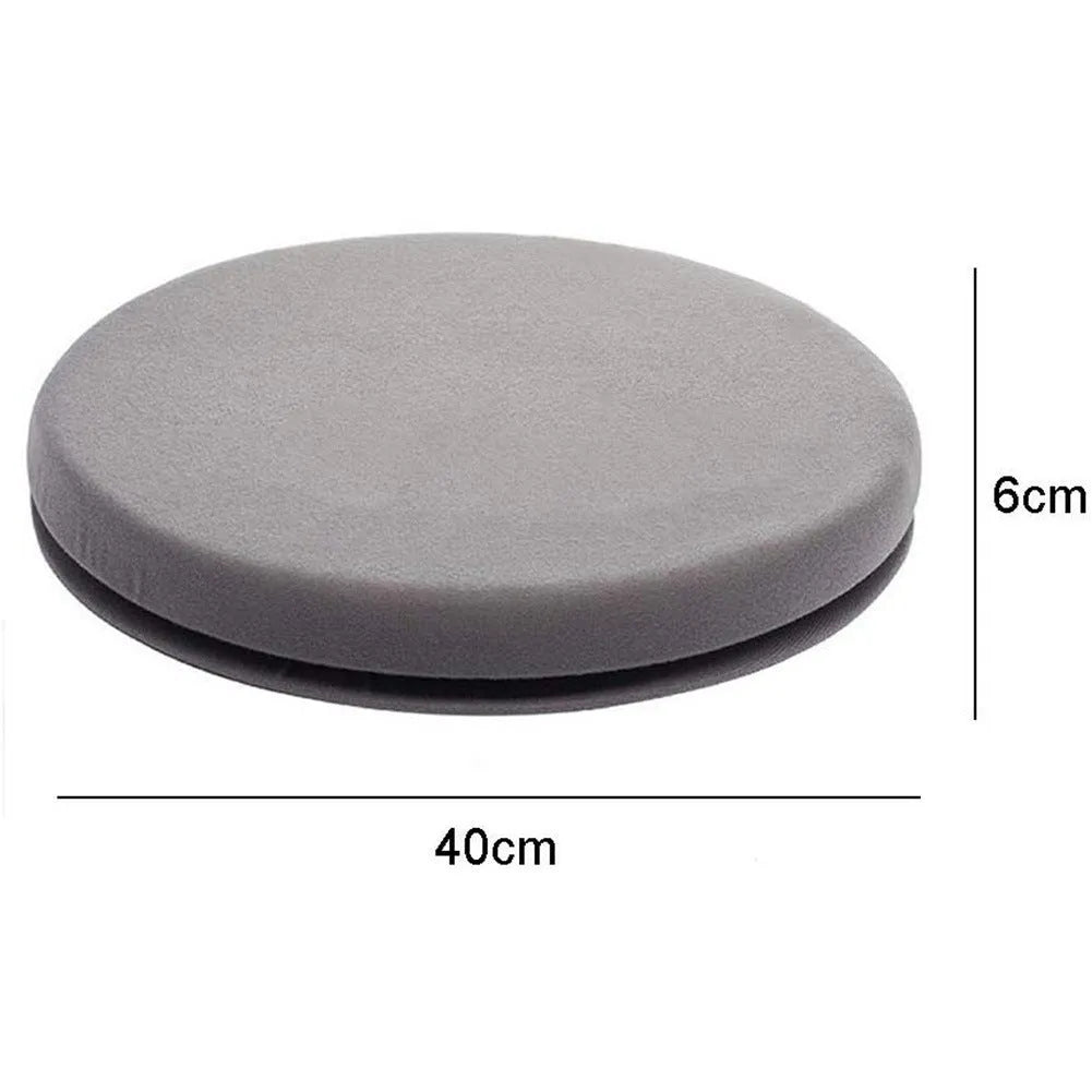 360-degree rotating car seat cushion with non-slip base for elderly passenger assistance.