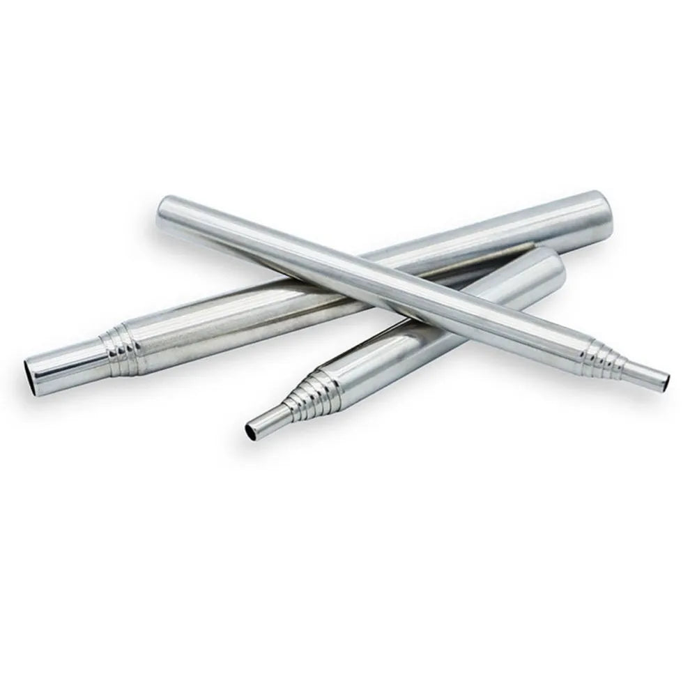 Stainless steel outdoor fire blowing stick for camping and picnics showing portable design
