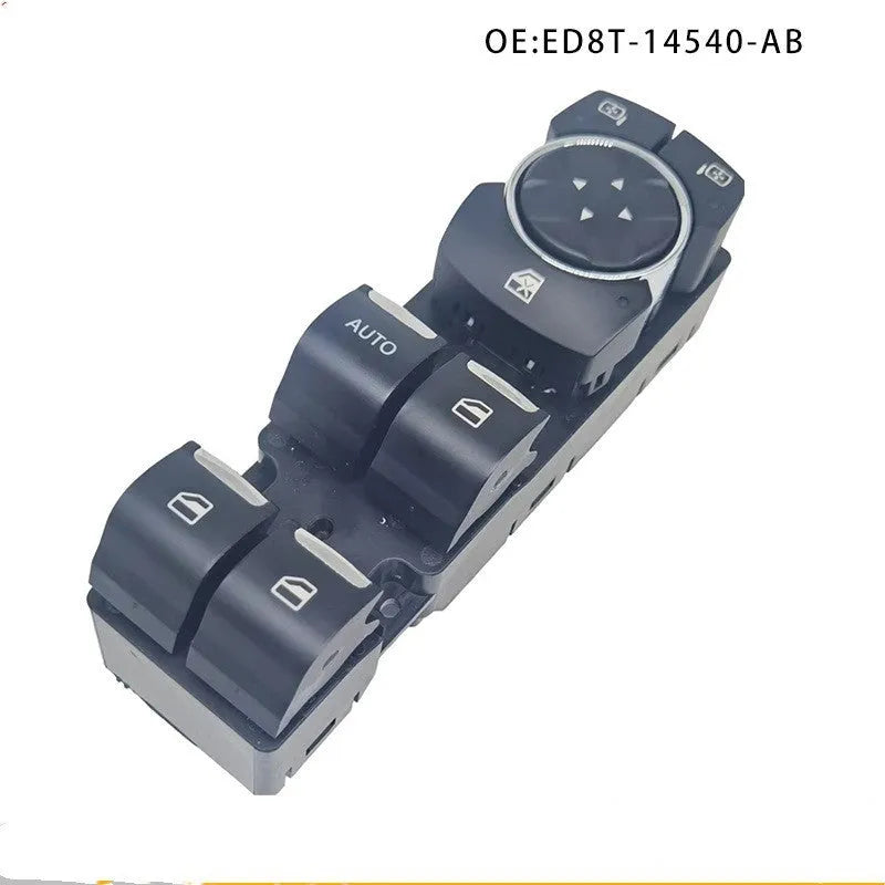 Ford Focus electric window regulator assembly with black ABS housing and 12V motor.