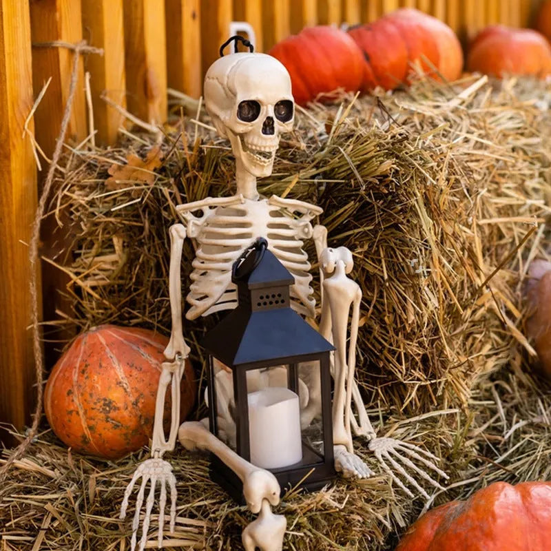 90cm tall movable joint plastic skeleton Halloween decoration with articulated limbs