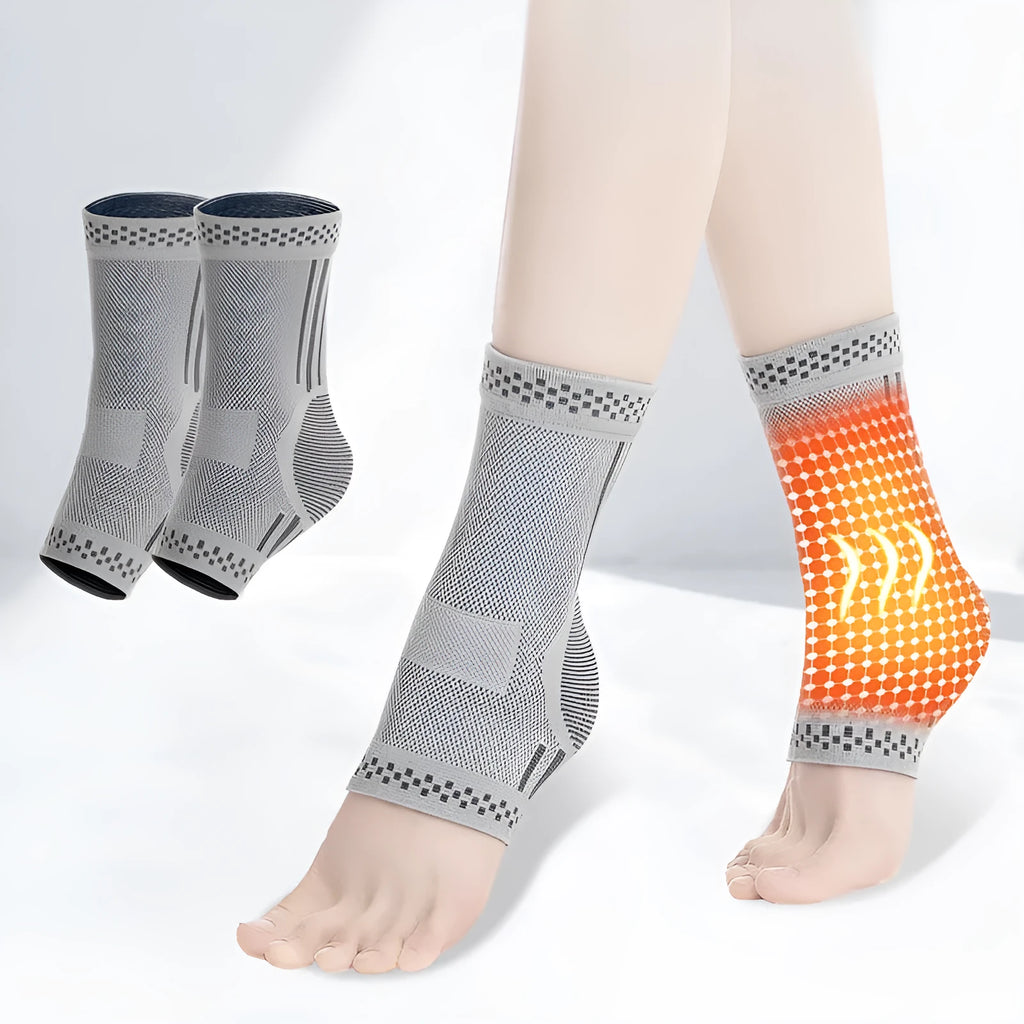 Graphene ankle brace compression sleeve for sprained ankle support with breathable fabric