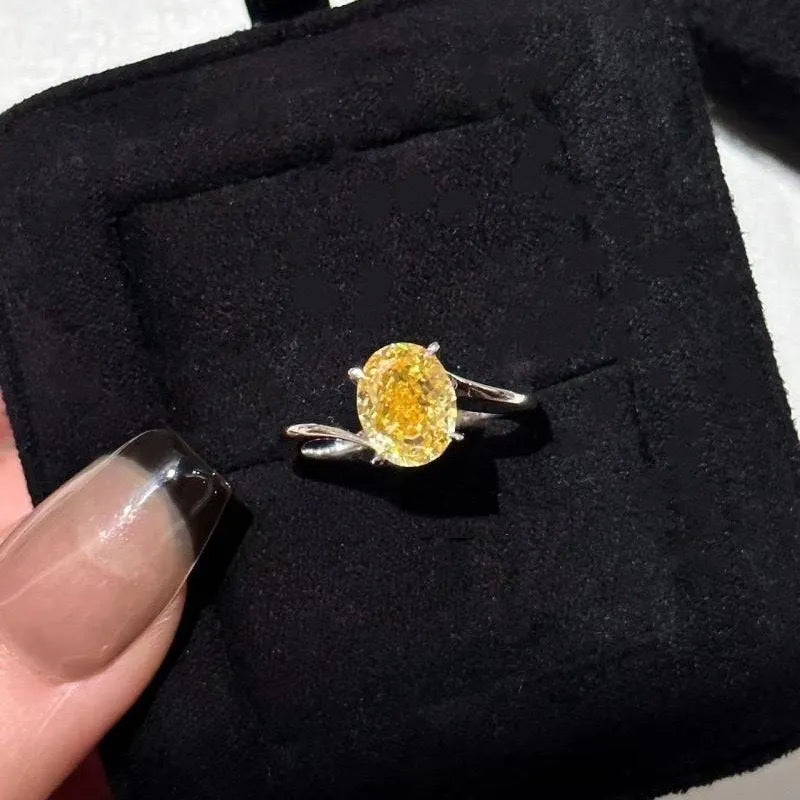 Women's yellow rock sugar crystal copper ring with Seiko treatment shown in size No. 6.