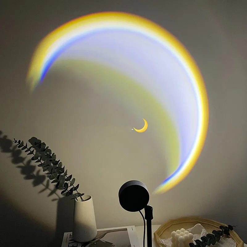INS USB Moon Lamp LED Rainbow Night Light with 360° rotation, 24.5 x 7 cm, Scandinavian style