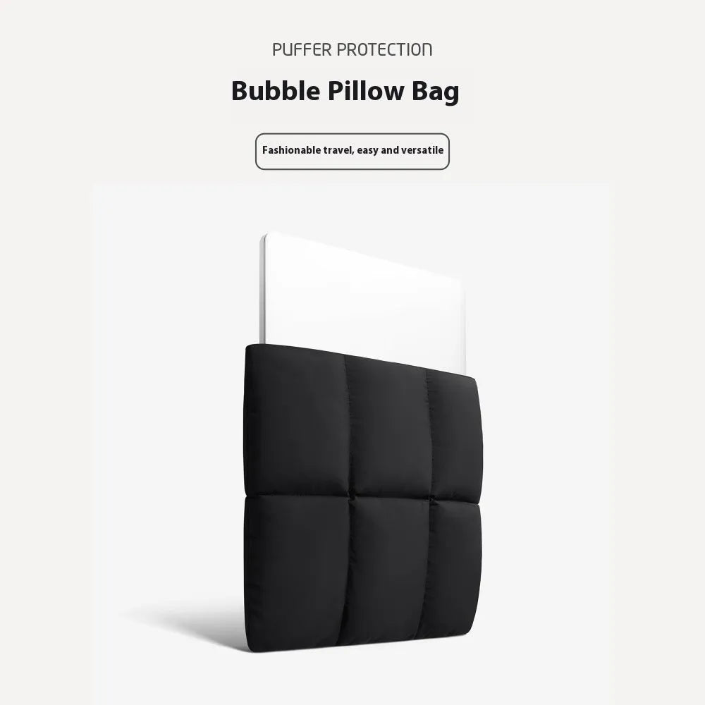 Soft fluffy polyester laptop sleeve in black or khaki colour protecting 13-15.6 inch computer