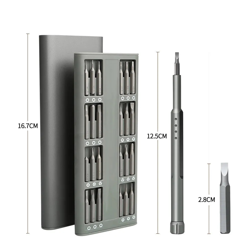 49-piece magnetic screwdriver set with nickel aluminium bronze bits for mobile phone disassembly