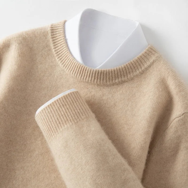 Men's round neck solid colour slim fit sweater in viscose blend, available in multiple colours and sizes M to 4XL