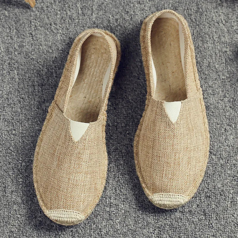 Men's round-toe canvas lace-up casual shoes in solid colours on a white background.