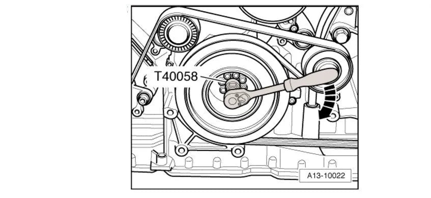 Aodi T40058 crankshaft rotating sleeve specialist automotive timing tool.