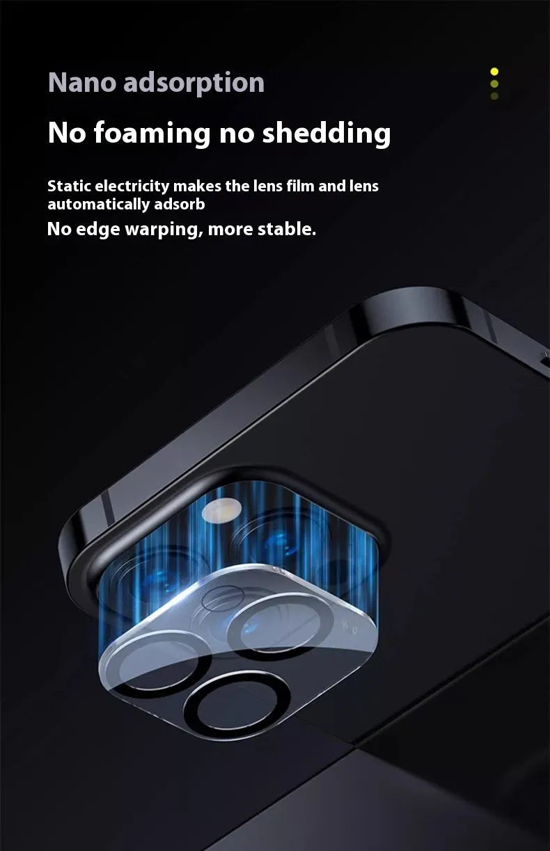 Tempered glass camera lens protector film for iPhone 11 to 15 rear camera, transparent or silk screen