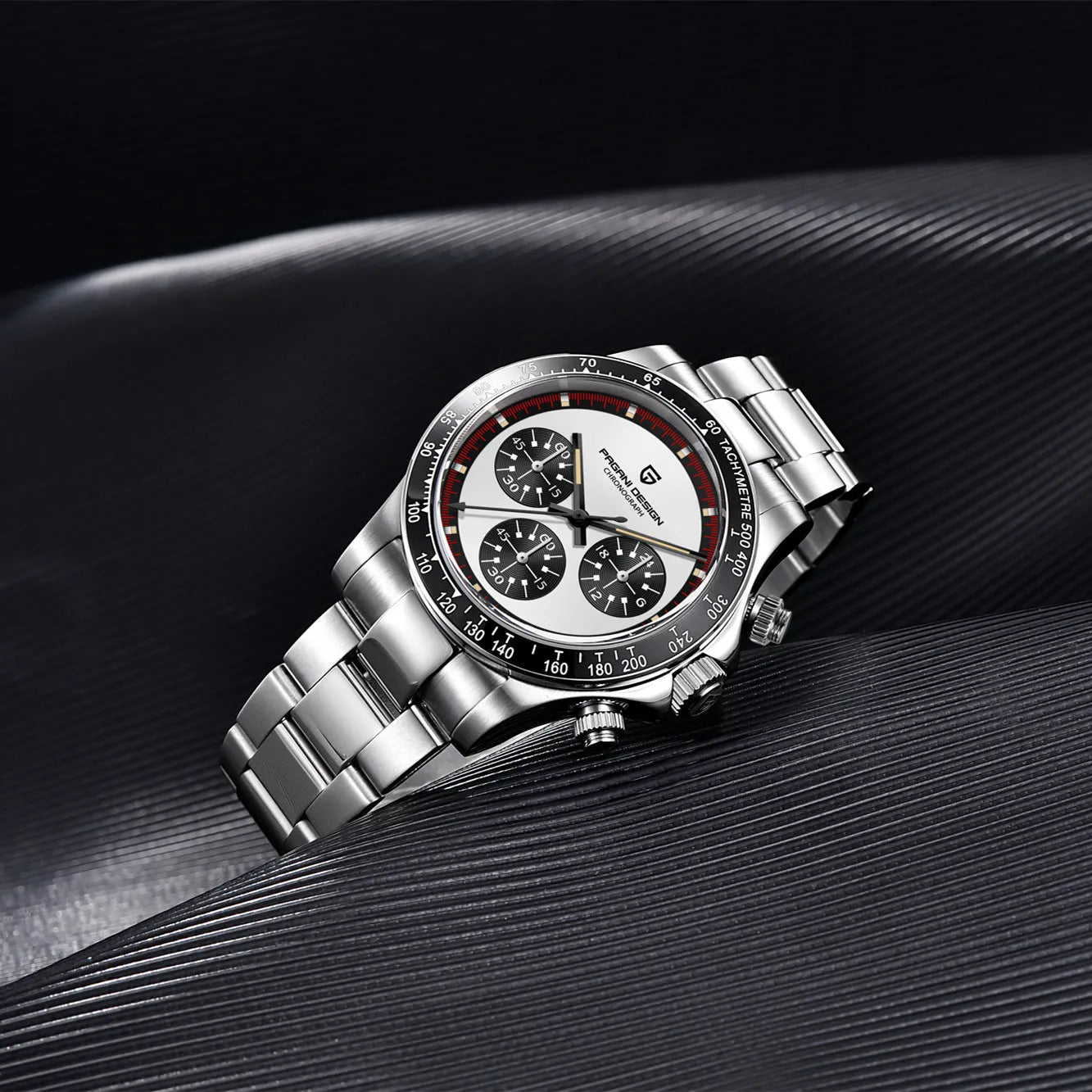 Berjani men's stainless steel chronograph watch with Seiko movement and 40mm dial