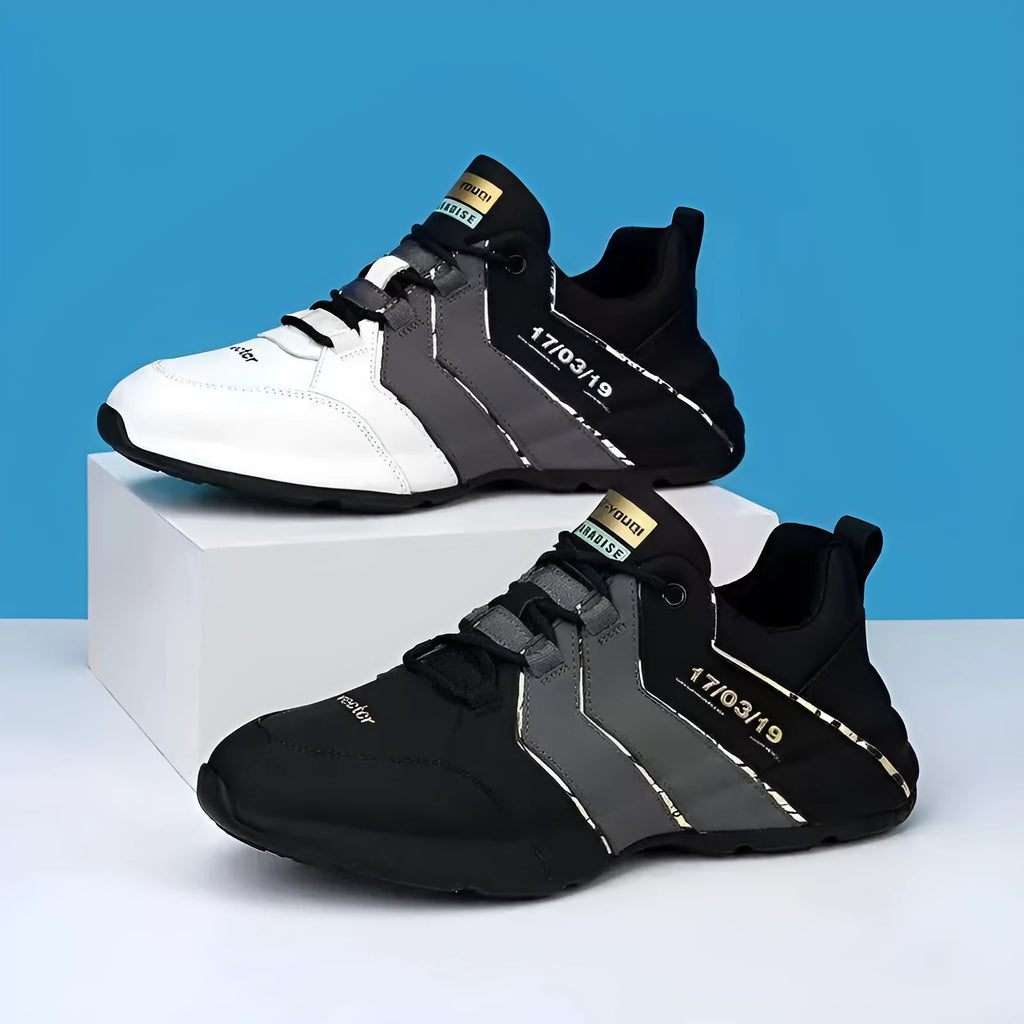 Low-top casual sneakers with round toe, lace-up front, and thick plastic sole on a neutral background.
