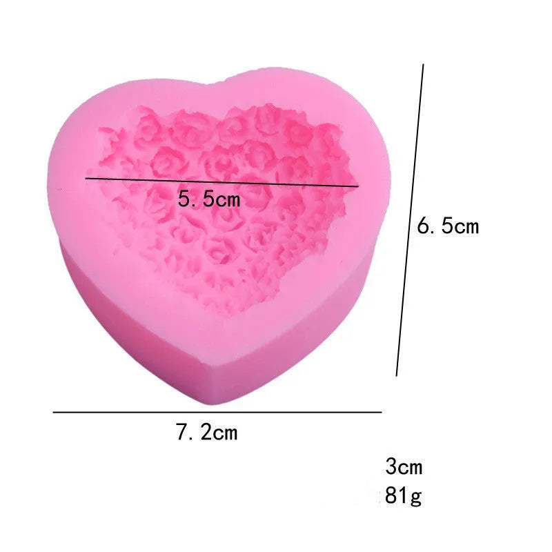Pink rose silicone mould for Valentine's Day chocolate, fondant and cake decoration, single mould