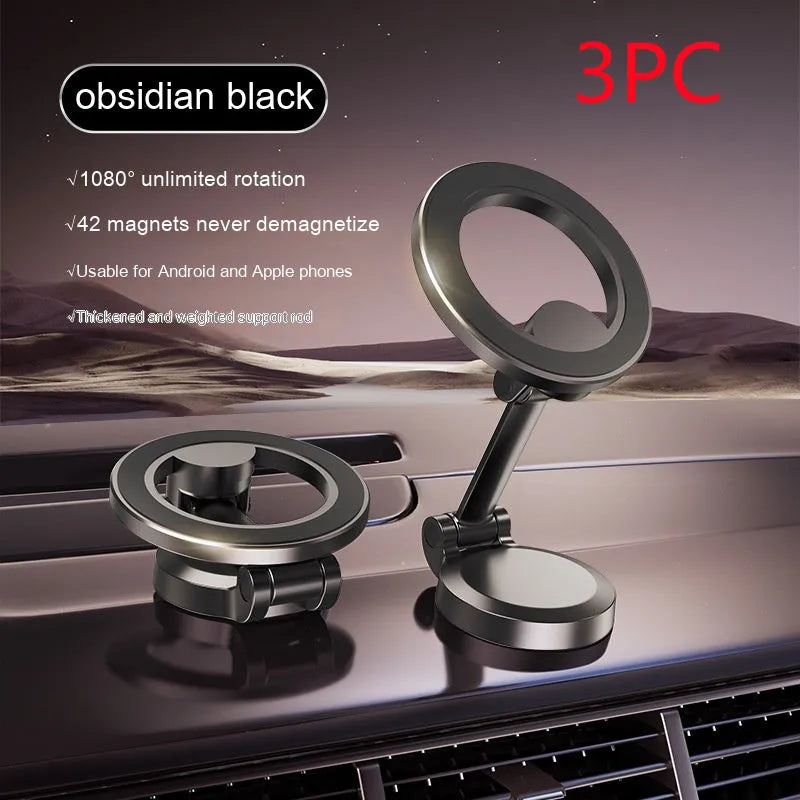 Qian colour all-metal magnetic car phone mount with foldable bracket on dashboard