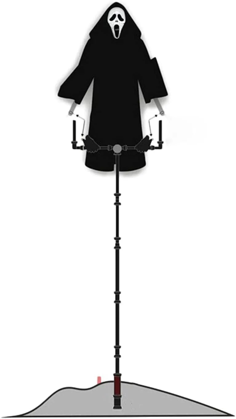 Plastic skeleton scarecrow Halloween decoration with screaming skull design for garden bird control