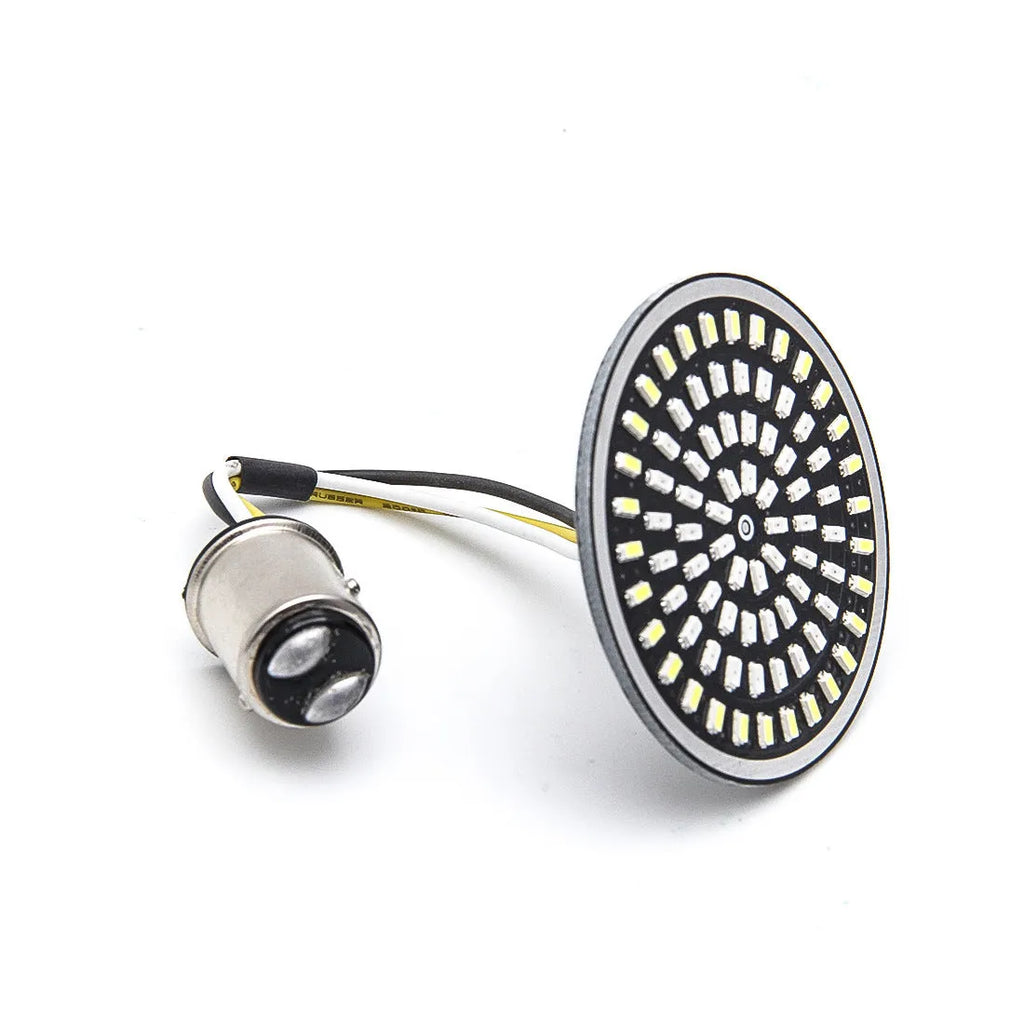 Harley motorcycle 12V LED turn signal light with rubber gel plate, 6500K, front or rear fitment