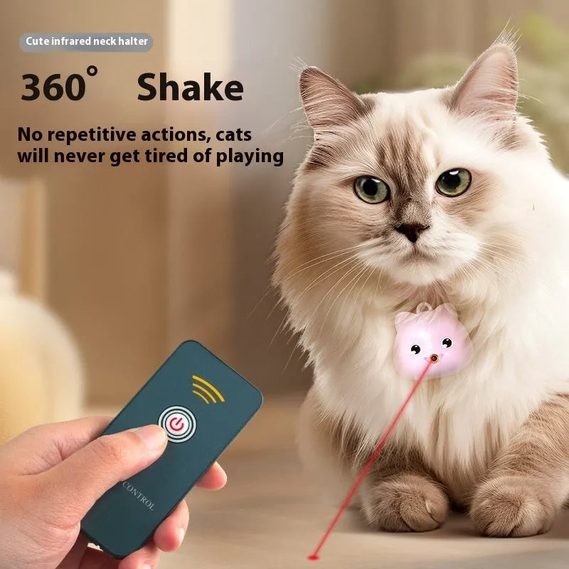 Rechargeable remote control cat collar with infrared halter coil, adjustable plastic design in pink and blue options