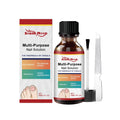 30ml bottle of herbal nail care solution and a nail file on a white background