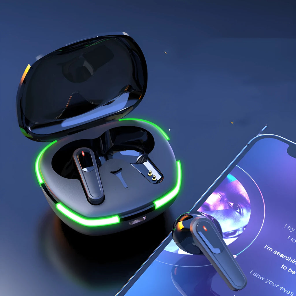 Black Bluetooth headset with charging cabin and matte finish for outdoor activities