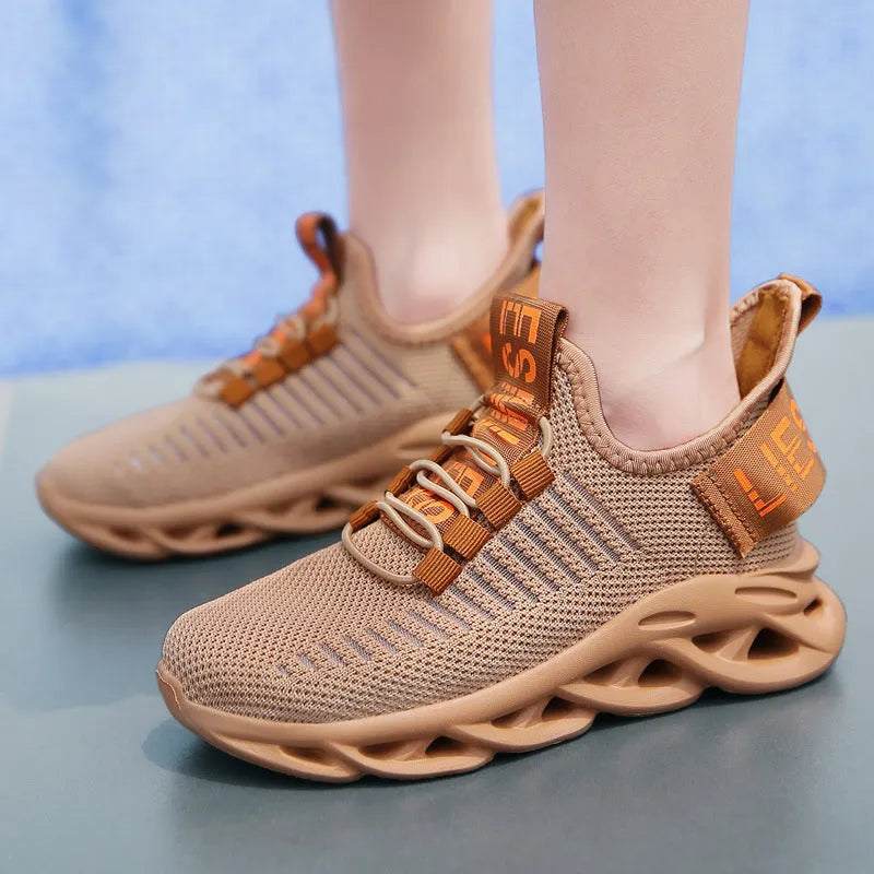 Children's fabric coconut sneakers with Velcro fastening in black, khaki, or white colours