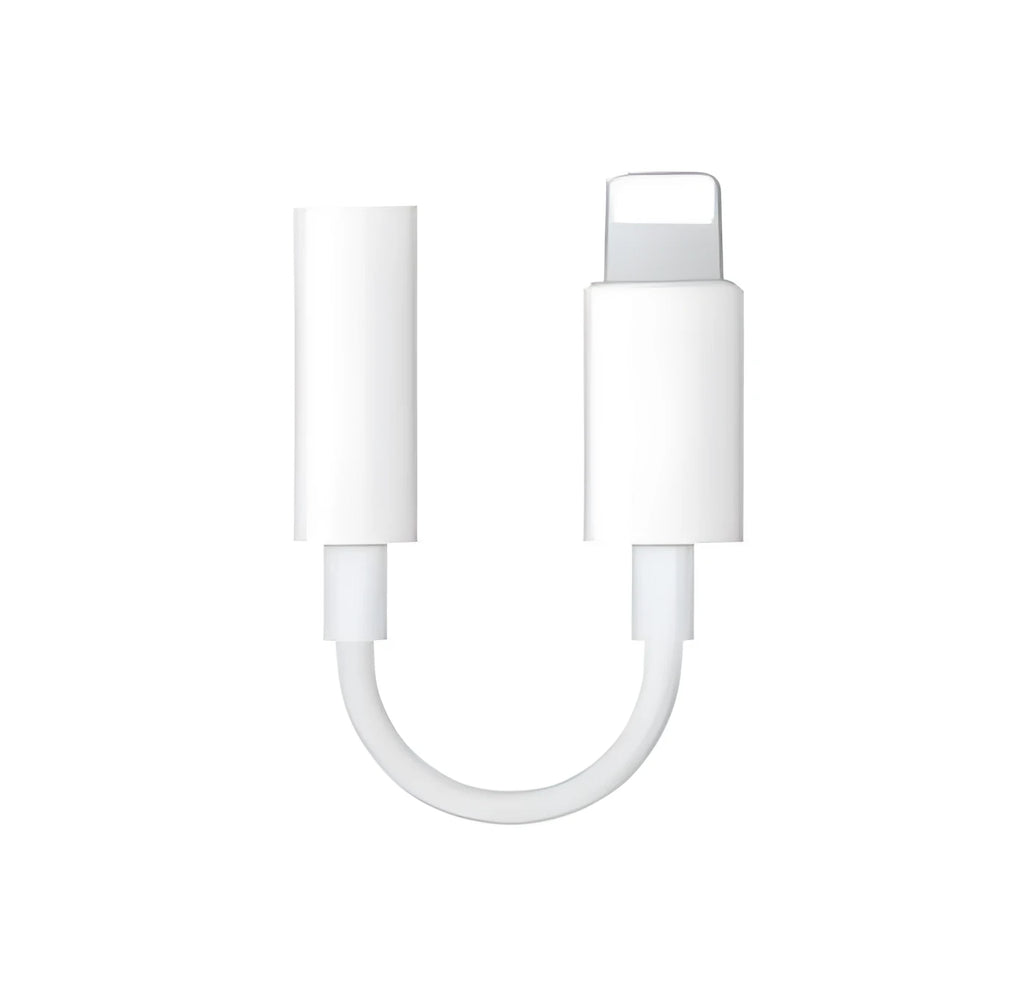White Lightning to 3.5mm audio adapter cable with 0.2m TPU cord for iPhone connectivity