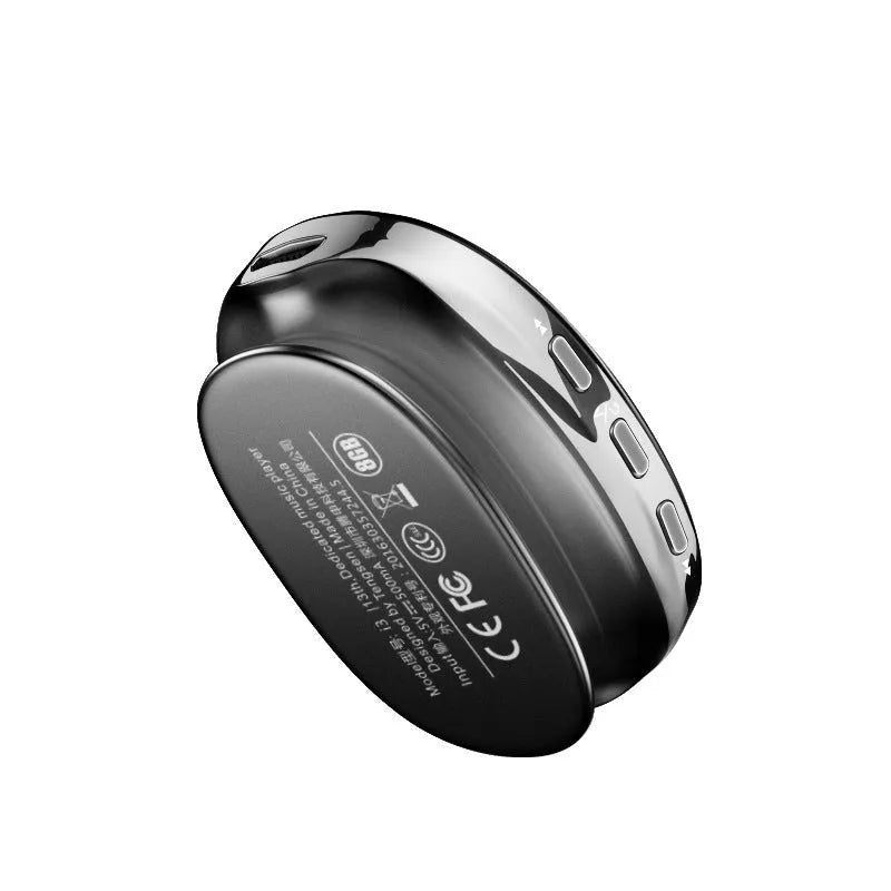 Bluetooth MP4 music player in black, blue, or rose gold with OLED display showing music interface