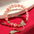 Women's ice floating south red agate fishtail bracelet with manual craftsmanship details
