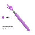 Retractable stainless steel baton pointer in black and white fingers colour, extended for use