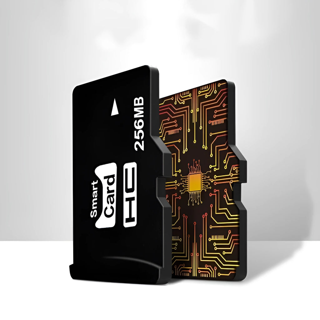 256MB TF series microSD memory card shown with dimensions of 11mm by 15mm.