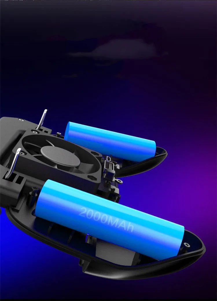 Black USB mobile game controller for smartphones with aluminium alloy trim and ergonomic grips.