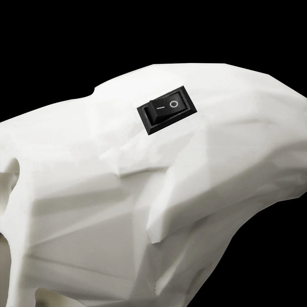 Eagle-shaped wall lamp with 3D printed resin body and projector lighting