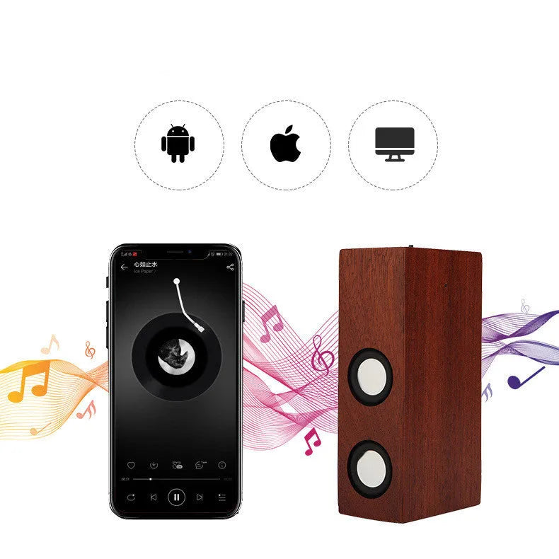 Retro wooden Bluetooth speaker in bamboo, black walnut or sapele finish