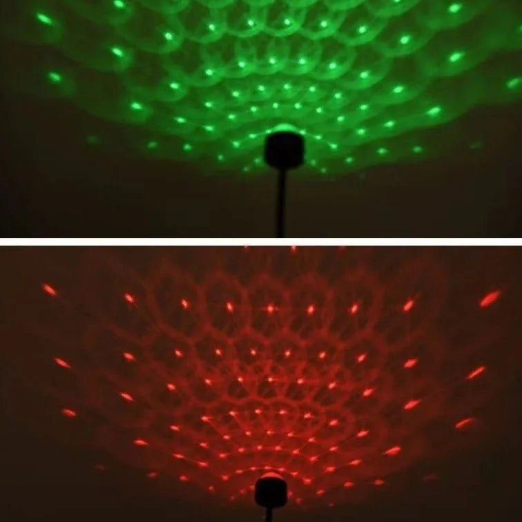 Black ABS USB car atmosphere projection star light, 5V 0.1W, for general vehicle models