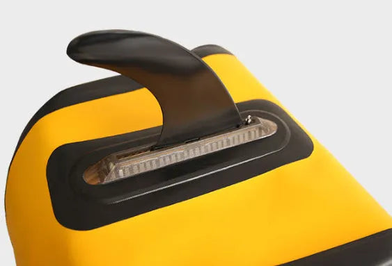 SUP paddle with removable plastic fish fins on the blade, model YQ310.