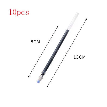 Automatic fade and disappear pen set showing pen holder, case, and eight refills
