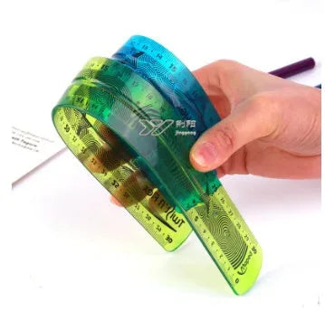Soft bendable plastic ruler in 15cm 20cm and 30cm lengths with clear double-sided 5mm scale