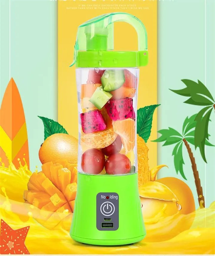 USB rechargeable handheld fruit juicer and smoothie maker with 400ml blue cup