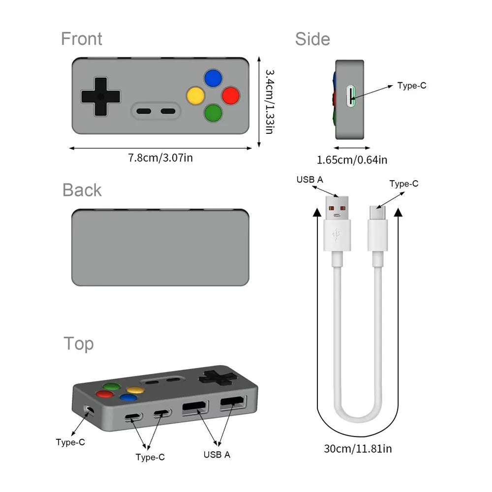 Creative personality cartoon game modeling hub four-in-one USB 2.0 hub concentrator with 30mm cable