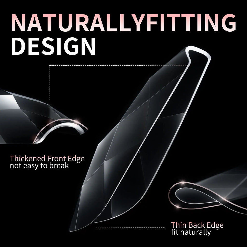 Pack of long, pre-shaped false nail tips with a raised 3D diamond pattern design in various colours.